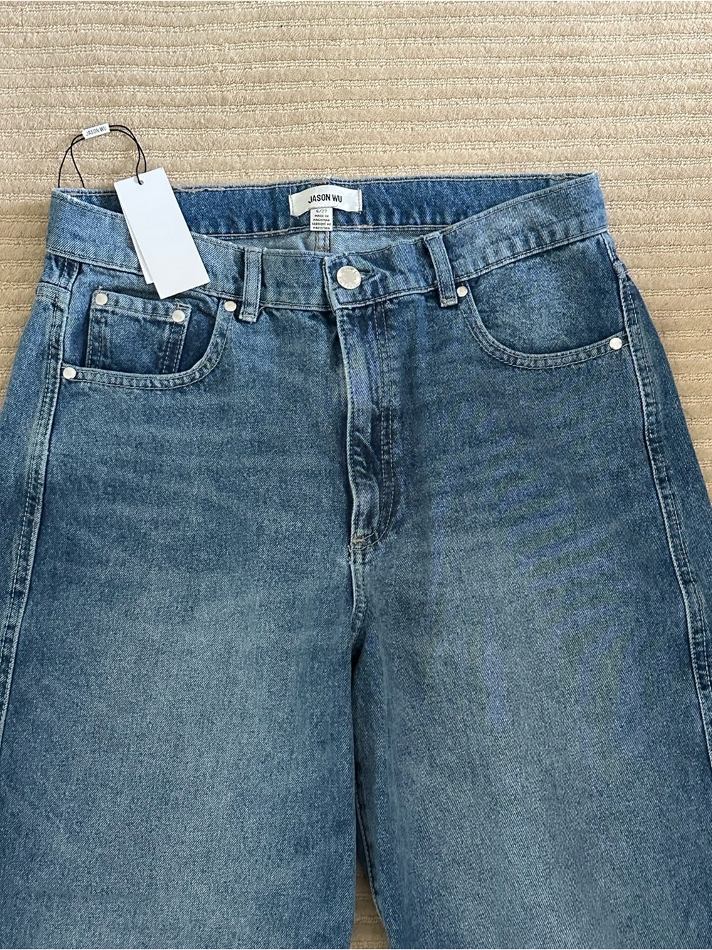 Jason Wu ankle barrel jeans size 27 in salt lake blue New - Picture 6 of 10